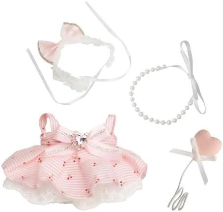 Cloth For 15cm & 17cm Doll,5-Piece Handcrafted Crochet Clothes Outfit For Doll(NO Doll) - Light Pink Clothes + Light Pink Bear-Shaped Velvet Hat + Glasses + Shoulder Bag + White Canvas Shoes 8 Cloth For 15cm & 17cm Doll,5-Piece Handcrafted Crochet Clothes Outfit For Doll(NO Doll) - Light Pink Clothes + Light Pink Bear-Shaped Velvet Hat + Glasses + Shoulder Bag + White Canvas Shoes - Image 8