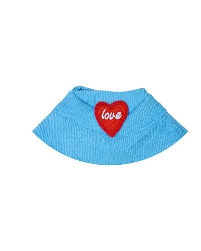 Navy Blue Corduroy Hat For La - 6.7in Labobo Collector's Doll Accessory With Embroidered Heart (Display Only, Not A Toy)