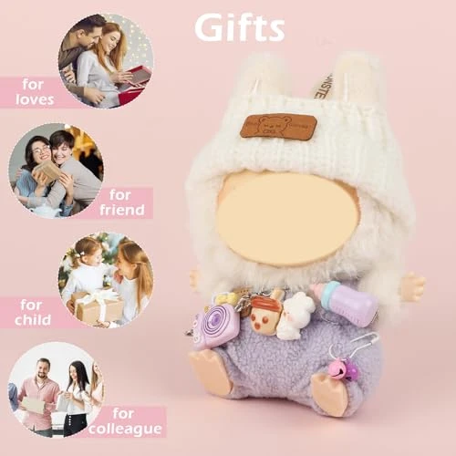 Doll Clothes For Labubu, 17cm/15cm Dolls Outfit Set , Luxury Chic Style High-End Fashion Suitable Doll Accessories (No Doll)(Purple) 2 Doll Clothes For Labubu, 17cm/15cm Dolls Outfit Set , Luxury Chic Style High-End Fashion Suitable Doll Accessories (No Doll)(Purple) - Image 2