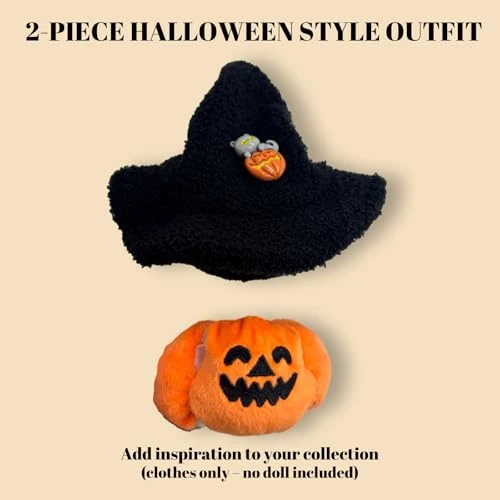 Clothes For 17cm Doll(Clothes Only) – 2-Piece Set Cute Pumpkin Outfit And Witch Hat For A Spooky Halloween Dressed-Up Look – Fashion Handmade Accessories For Doll 2 Clothes For 17cm Doll(Clothes Only) – 2-Piece Set Cute Pumpkin Outfit And Witch Hat For A Spooky Halloween Dressed-Up Look – Fashion Handmade Accessories For Doll - Image 2