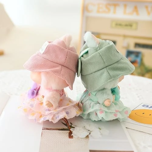 17cm Doll Clothes, Clothes For Dolls Outfit, Accessories For 17cm Dolls Clothes, Cute Bear Dress + Casual Hat, Stylish Adorable Dolls Clothes Accessories (No Doll) (Pink) 4 17cm Doll Clothes, Clothes For Dolls Outfit, Accessories For 17cm Dolls Clothes, Cute Bear Dress + Casual Hat, Stylish Adorable Dolls Clothes Accessories (No Doll) (Pink) - Image 4