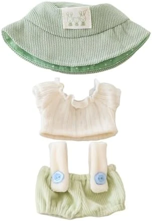 Clothes For Dolls Accessories (No Doll), Cute Outfit Set 3 Pieces Bib Pants Suitable For 15 & 17cm Doll Suit, Stylish Dress Up Overalls Doll Clothing Set Replacement With Hat Clothes Green 11 Clothes For Dolls Accessories (No Doll), Cute Outfit Set 3 Pieces Bib Pants Suitable For 15 & 17cm Doll Suit, Stylish Dress Up Overalls Doll Clothing Set Replacement With Hat Clothes Green - Image 11