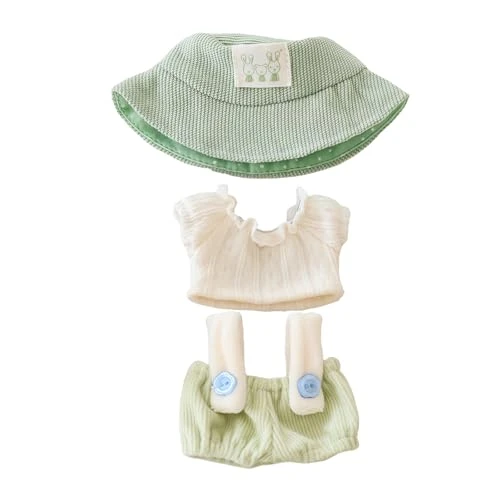 Clothes For Dolls Accessories (No Doll), Cute Outfit Set 3 Pieces Bib Pants Suitable For 15 & 17cm Doll Suit, Stylish Dress Up Overalls Doll Clothing Set Replacement With Hat Clothes Green 1 Clothes For Dolls Accessories (No Doll), Cute Outfit Set 3 Pieces Bib Pants Suitable For 15 & 17cm Doll Suit, Stylish Dress Up Overalls Doll Clothing Set Replacement With Hat Clothes Green