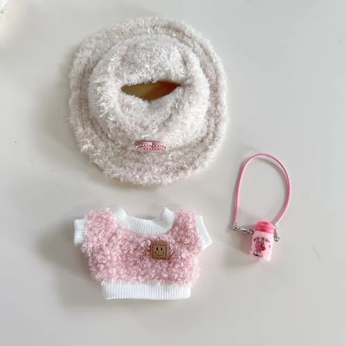 Clothes For Labub, 5-Piece 17cm Clothes For Labub Set With Accessories – Includes Light Pink Velvet Heart Hat, Mini Camera, Glasses & Canvas Shoes (Doll Not Included)(A) 4 Clothes For Labub, 5-Piece 17cm Clothes For Labub Set With Accessories – Includes Light Pink Velvet Heart Hat, Mini Camera, Glasses & Canvas Shoes (Doll Not Included)(A) - Image 4