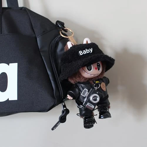Original Design Doll Clothes Black Whole Set For 17cm Labubu With Hat,Jacket,Pants,Camera,Shoes(NO Doll) 3 Original Design Doll Clothes Black Whole Set For 17cm Labubu With Hat,Jacket,Pants,Camera,Shoes(NO Doll) - Image 3