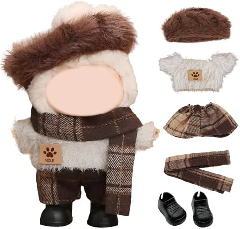 17cm Clothes Set For Doll (4Pcs) , Handcrafted Dress Up Unique Overalls Set & Style Hat Cute Clothes For Labubu Accessories Suit, Cute Clothes For Pop Mart Doll Not Included 6 17cm Clothes Set For Doll (4Pcs) , Handcrafted Dress Up Unique Overalls Set & Style Hat Cute Clothes For Labubu Accessories Suit, Cute Clothes For Pop Mart Doll Not Included - Image 6