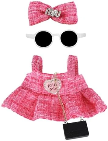 Doll Clothes (NO Doll) 17cm Pink Outfits For Dolls Elegant Black Dress Hair Clips Glasses And Bag Exquisite Clothes Accessories Compatible With Doll (NO Doll) (Style 5) 12 Doll Clothes (NO Doll) 17cm Pink Outfits For Dolls Elegant Black Dress Hair Clips Glasses And Bag Exquisite Clothes Accessories Compatible With Doll (NO Doll) (Style 5) - Image 12