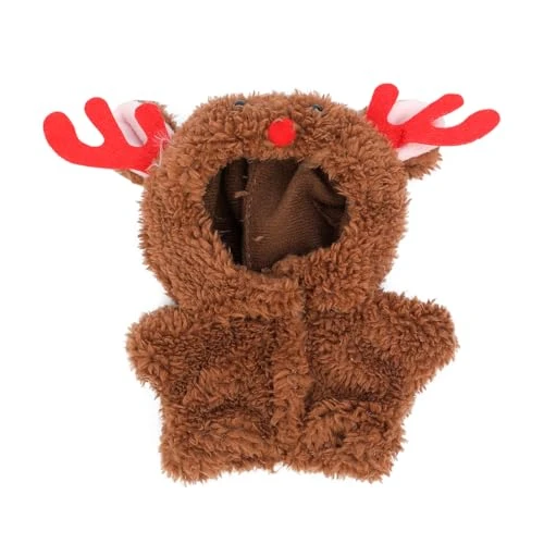 17CM Doll Clothes Set, Hat Overalls Accessories Suit Funny Cute Set Compatible For Standing/Sitting LABUBU Or Any 17cm/6.7inch Doll (Christmas Deer Jumpsuit) 2 17CM Doll Clothes Set, Hat Overalls Accessories Suit Funny Cute Set Compatible For Standing/Sitting LABUBU Or Any 17cm/6.7inch Doll (Christmas Deer Jumpsuit) - Image 2