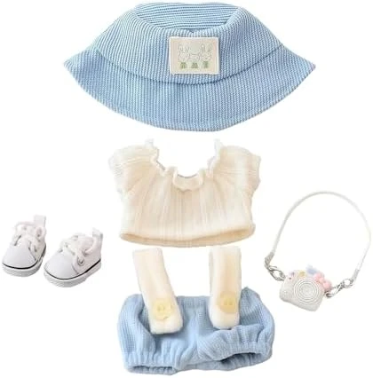 Clothes For Dolls Accessories (No Doll), Cute Outfit Set 3 Pieces Bib Pants Suitable For 15 & 17cm Doll Suit, Stylish Dress Up Overalls Doll Clothing Set Replacement With Hat Clothes Green 15 Clothes For Dolls Accessories (No Doll), Cute Outfit Set 3 Pieces Bib Pants Suitable For 15 & 17cm Doll Suit, Stylish Dress Up Overalls Doll Clothing Set Replacement With Hat Clothes Green - Image 15