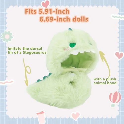 Clothes For Doll 17cm Accessories Suit Cute Clothes For Doll Dress Up Animal Style Outfits (NO Doll)(Dinosaur) 5 Clothes For Doll 17cm Accessories Suit Cute Clothes For Doll Dress Up Animal Style Outfits (NO Doll)(Dinosaur) - Image 5