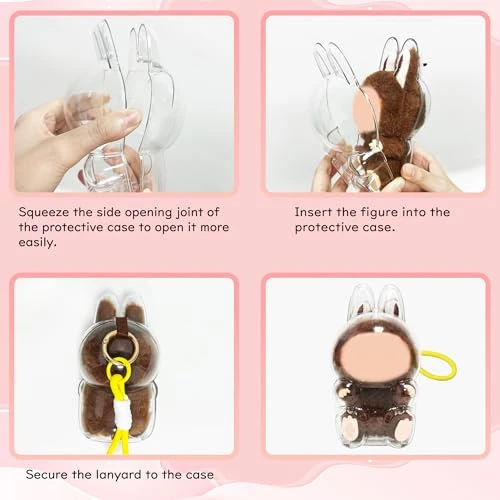 Protective Case For LABUBU Doll,Clear Plastic Display Standing Style Protective Cover PVC Bag Hanging Model Box With Keychain, Standing Case 2 Protective Case For LABUBU Doll,Clear Plastic Display Standing Style Protective Cover PVC Bag Hanging Model Box With Keychain, Standing Case - Image 2