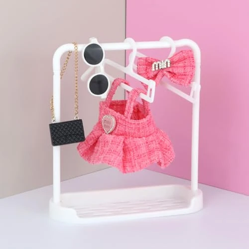 Doll Clothes (NO Doll) 17cm Pink Outfits For Dolls Elegant Black Dress Hair Clips Glasses And Bag Exquisite Clothes Accessories Compatible With Doll (NO Doll) (Style 5) 2 Doll Clothes (NO Doll) 17cm Pink Outfits For Dolls Elegant Black Dress Hair Clips Glasses And Bag Exquisite Clothes Accessories Compatible With Doll (NO Doll) (Style 5) - Image 2