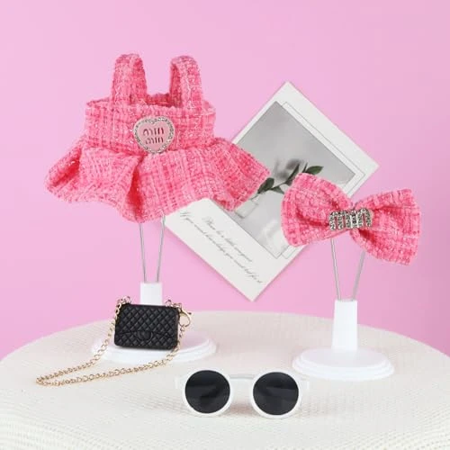 Doll Clothes (NO Doll) 17cm Pink Outfits For Dolls Elegant Black Dress Hair Clips Glasses And Bag Exquisite Clothes Accessories Compatible With Doll (NO Doll) (Style 5) 3 Doll Clothes (NO Doll) 17cm Pink Outfits For Dolls Elegant Black Dress Hair Clips Glasses And Bag Exquisite Clothes Accessories Compatible With Doll (NO Doll) (Style 5) - Image 3
