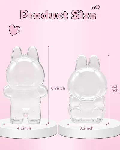 Protective Case For LABUBU, 1PC Standing & 1PC Sitting Acrylic Display Acrylic Cover Accessories For Collecting And Doll Keychains (Doll Not Included, 1PC Standing & 1PC Sitting) 5 Protective Case For LABUBU, 1PC Standing & 1PC Sitting Acrylic Display Acrylic Cover Accessories For Collecting And Doll Keychains (Doll Not Included, 1PC Standing & 1PC Sitting) - Image 5