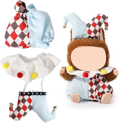 17CM Doll Clothes Set, Hat Overalls Accessories Suit Funny Cute Set Compatible For Standing/Sitting LABUBU Or Any 17cm/6.7inch Doll (Christmas Deer Jumpsuit) 7 17CM Doll Clothes Set, Hat Overalls Accessories Suit Funny Cute Set Compatible For Standing/Sitting LABUBU Or Any 17cm/6.7inch Doll (Christmas Deer Jumpsuit) - Image 7