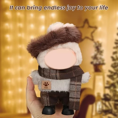 17cm Clothes Set For Doll (4Pcs) , Handcrafted Dress Up Unique Overalls Set & Style Hat Cute Clothes For Labubu Accessories Suit, Cute Clothes For Pop Mart Doll Not Included 3 17cm Clothes Set For Doll (4Pcs) , Handcrafted Dress Up Unique Overalls Set & Style Hat Cute Clothes For Labubu Accessories Suit, Cute Clothes For Pop Mart Doll Not Included - Image 3