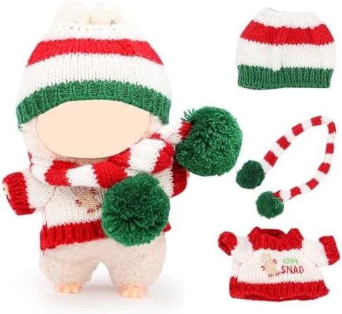 17CM Doll Clothes Set, Hat Overalls Accessories Suit Funny Cute Set Compatible For Standing/Sitting LABUBU Or Any 17cm/6.7inch Doll (Christmas Deer Jumpsuit) 6 17CM Doll Clothes Set, Hat Overalls Accessories Suit Funny Cute Set Compatible For Standing/Sitting LABUBU Or Any 17cm/6.7inch Doll (Christmas Deer Jumpsuit) - Image 6