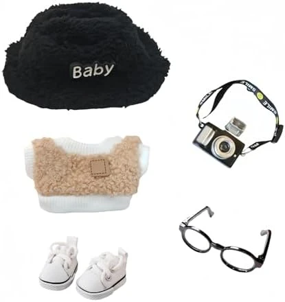 Clothes Set For Dolls Accessoriess (No Doll), Cute Kawaii Outfit Set 5 Pieces For 15cm 17cm Doll, Dress Up Doll Clothing Set Replacement With Hat Glasses Sweater Shoes 9 Clothes Set For Dolls Accessoriess (No Doll), Cute Kawaii Outfit Set 5 Pieces For 15cm 17cm Doll, Dress Up Doll Clothing Set Replacement With Hat Glasses Sweater Shoes - Image 9