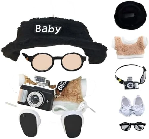 Clothes For Labub, 5-Piece 17cm Clothes For Labub Set With Accessories – Includes Light Pink Velvet Heart Hat, Mini Camera, Glasses & Canvas Shoes (Doll Not Included)(A) 11 Clothes For Labub, 5-Piece 17cm Clothes For Labub Set With Accessories – Includes Light Pink Velvet Heart Hat, Mini Camera, Glasses & Canvas Shoes (Doll Not Included)(A) - Image 11