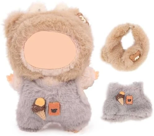 17CM Doll Clothes Set, Hat Overalls Accessories Suit Funny Cute Set Compatible For Standing/Sitting LABUBU Or Any 17cm/6.7inch Doll (Christmas Deer Jumpsuit) 8 17CM Doll Clothes Set, Hat Overalls Accessories Suit Funny Cute Set Compatible For Standing/Sitting LABUBU Or Any 17cm/6.7inch Doll (Christmas Deer Jumpsuit) - Image 8