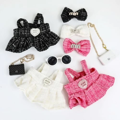 Doll Clothes (NO Doll) 17cm Pink Outfits For Dolls Elegant Black Dress Hair Clips Glasses And Bag Exquisite Clothes Accessories Compatible With Doll (NO Doll) (Style 5) 5 Doll Clothes (NO Doll) 17cm Pink Outfits For Dolls Elegant Black Dress Hair Clips Glasses And Bag Exquisite Clothes Accessories Compatible With Doll (NO Doll) (Style 5) - Image 5