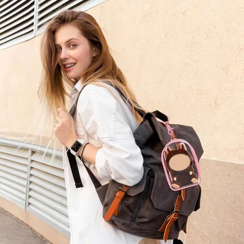 Protective Case For Plush Doll, Clear Hanging Display Case, Crossbody Doll Storage Bag, PVC Storage Case Cover For Figures, Dolls (Pink) 3 Protective Case For Plush Doll, Clear Hanging Display Case, Crossbody Doll Storage Bag, PVC Storage Case Cover For Figures, Dolls (Pink) - Image 3