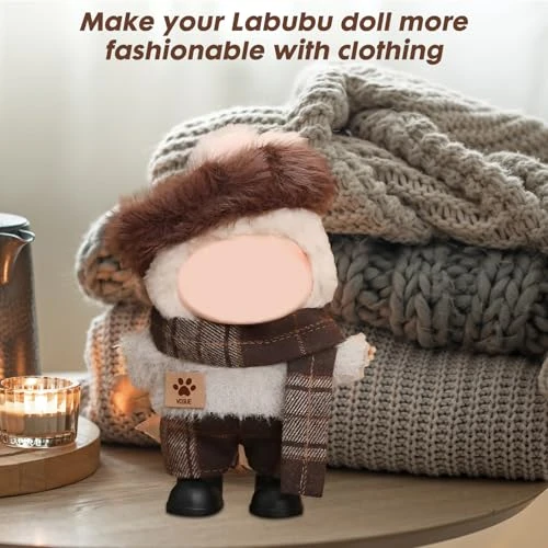 17cm Clothes Set For Doll (4Pcs) , Handcrafted Dress Up Unique Overalls Set & Style Hat Cute Clothes For Labubu Accessories Suit, Cute Clothes For Pop Mart Doll Not Included 2 17cm Clothes Set For Doll (4Pcs) , Handcrafted Dress Up Unique Overalls Set & Style Hat Cute Clothes For Labubu Accessories Suit, Cute Clothes For Pop Mart Doll Not Included - Image 2