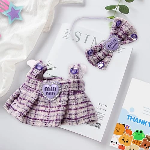 Doll Outfit Set For 17cm Dolls, 2 Piece Clothes Set For Doll, Premium Fashion Dresses For Dolls Accessories Suit (NO Doll) (Purple) 2 Doll Outfit Set For 17cm Dolls, 2 Piece Clothes Set For Doll, Premium Fashion Dresses For Dolls Accessories Suit (NO Doll) (Purple) - Image 2