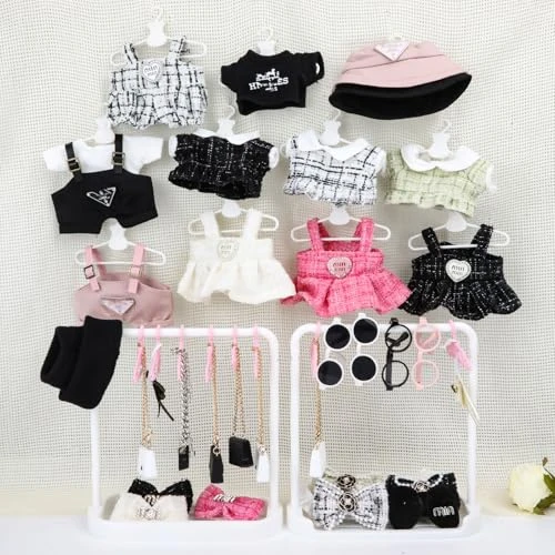 Doll Clothes (NO Doll) 17cm Pink Outfits For Dolls Elegant Black Dress Hair Clips Glasses And Bag Exquisite Clothes Accessories Compatible With Doll (NO Doll) (Style 5) 6 Doll Clothes (NO Doll) 17cm Pink Outfits For Dolls Elegant Black Dress Hair Clips Glasses And Bag Exquisite Clothes Accessories Compatible With Doll (NO Doll) (Style 5) - Image 6