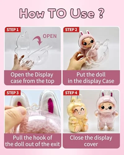 Protective Case For LABUBU, 1PC Standing & 1PC Sitting Acrylic Display Acrylic Cover Accessories For Collecting And Doll Keychains (Doll Not Included, 1PC Standing & 1PC Sitting) 7 Protective Case For LABUBU, 1PC Standing & 1PC Sitting Acrylic Display Acrylic Cover Accessories For Collecting And Doll Keychains (Doll Not Included, 1PC Standing & 1PC Sitting) - Image 7