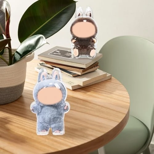 Protective Case For LABUBU Doll,Clear Plastic Display Standing Style Protective Cover PVC Bag Hanging Model Box With Keychain, Standing Case 3 Protective Case For LABUBU Doll,Clear Plastic Display Standing Style Protective Cover PVC Bag Hanging Model Box With Keychain, Standing Case - Image 3